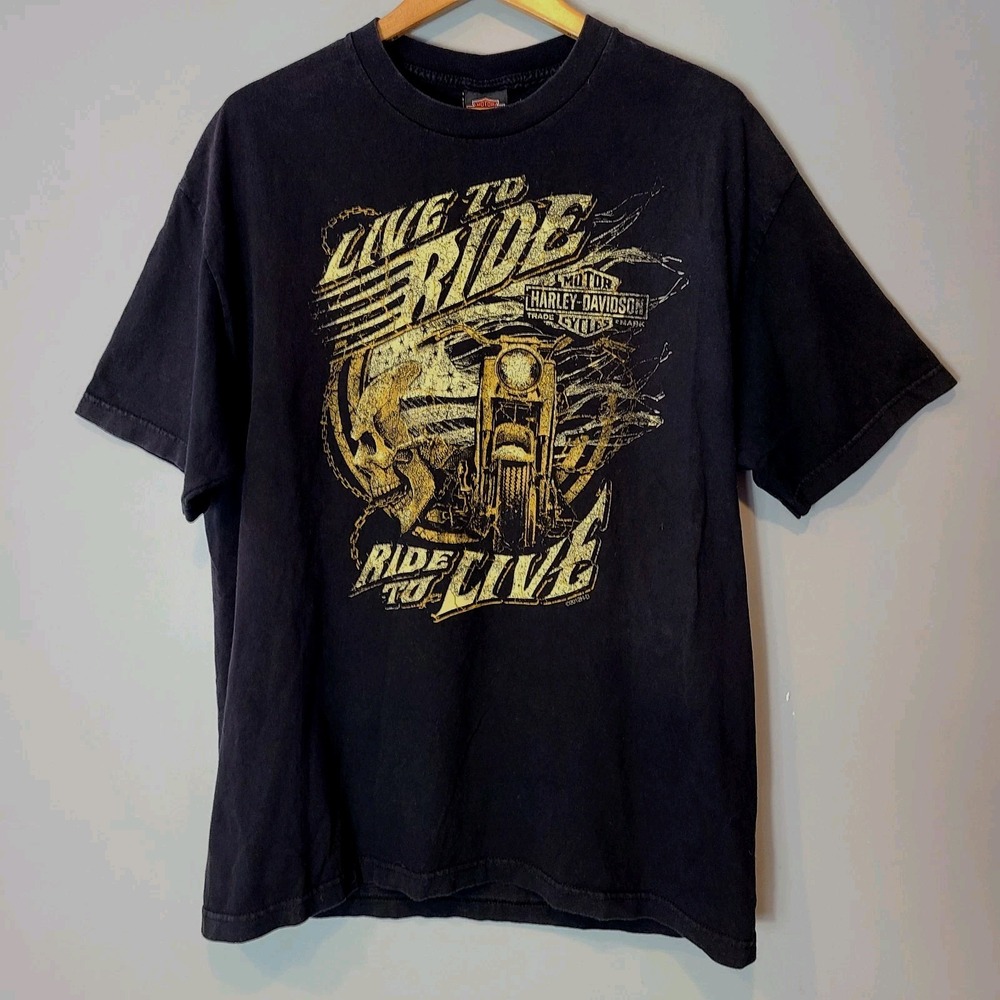 Harley Davidson‎ Motorcycles Chicago Illinois 2012 Biker Black T-Shirt XL